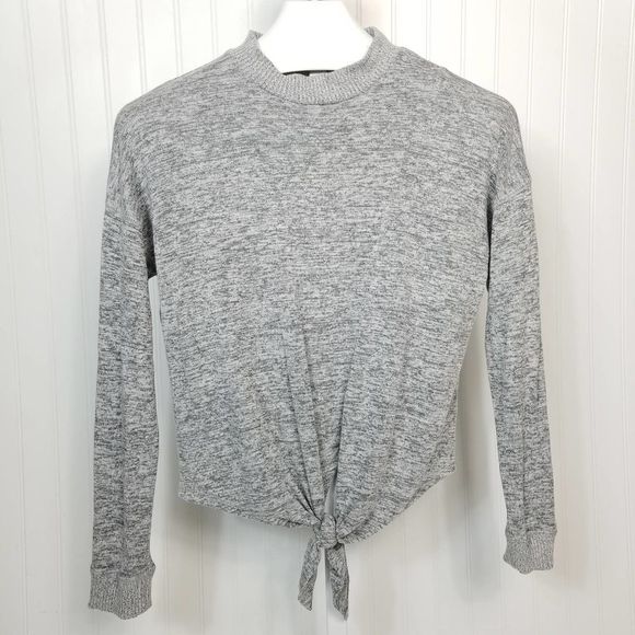 Dex Tie Front Sweater Gray Small - Picture 1 of 6